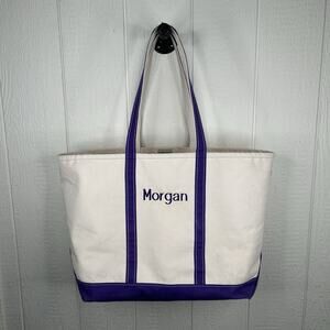 Vintage 90’s LLBean ‘Morgan’ Embroidered Boat Tote Bag Long Straps